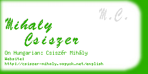 mihaly csiszer business card