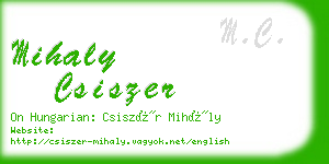 mihaly csiszer business card